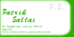 patrik sallai business card